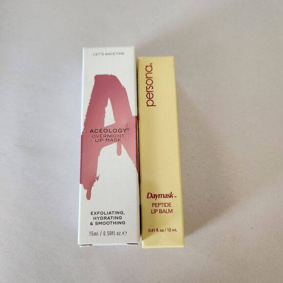 Aceology & Persona Lip Mask and Peptide Lip Balm Bundle NIB - Picture 1 of 8